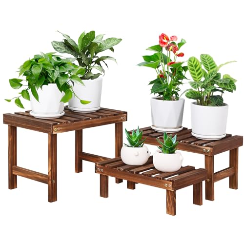 3 Tiered Wood Plant Stand Shelf F697352