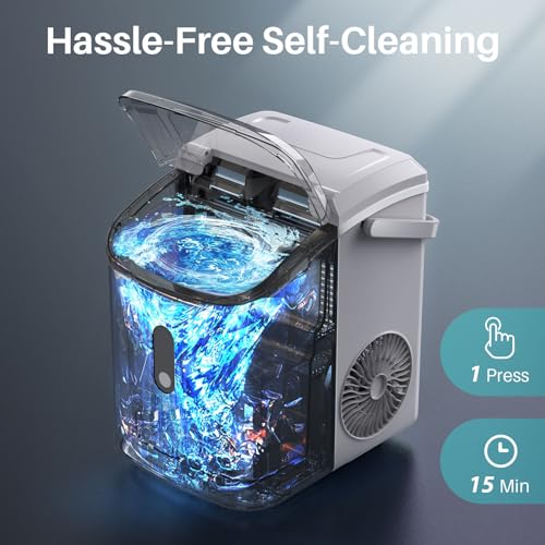 Countertop Ice Maker 6 Mins 26.5lbs/24Hrs with Self-Cleaning U121