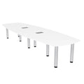 10 Person Arc Boat Conference Room Table with Power Modules I200