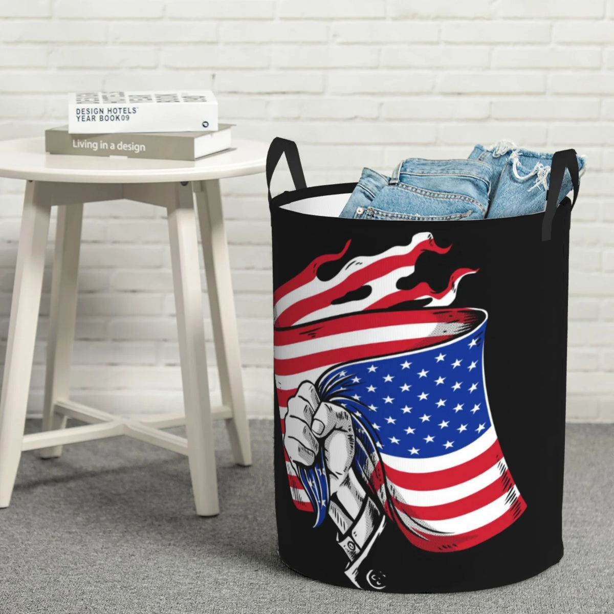 Round Waterproof Collapsible Laundry Basket G590638