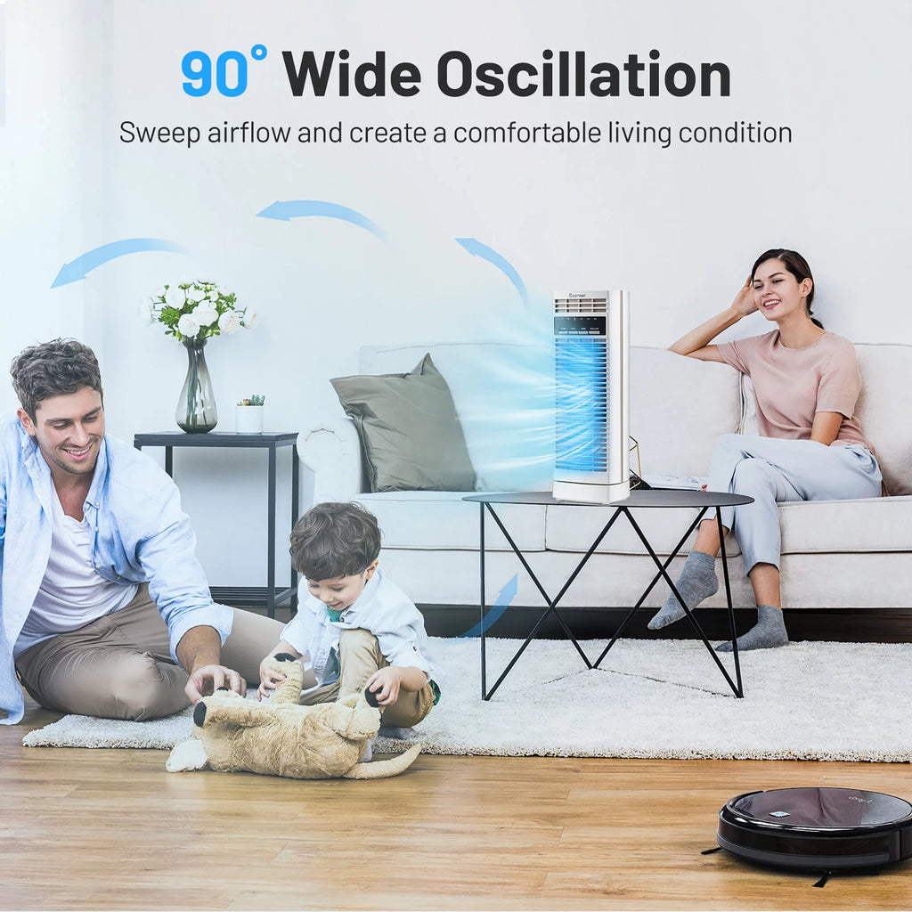 14'' Mini Oscillating Tower Fan White M312973