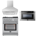 30 Gas Range, Range Hood, Microwave Drawer D72095