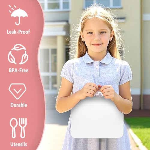 Kids 5 Compartment Leak-Proof Bento Lunch Box with Ice Pack and Utensils G85455