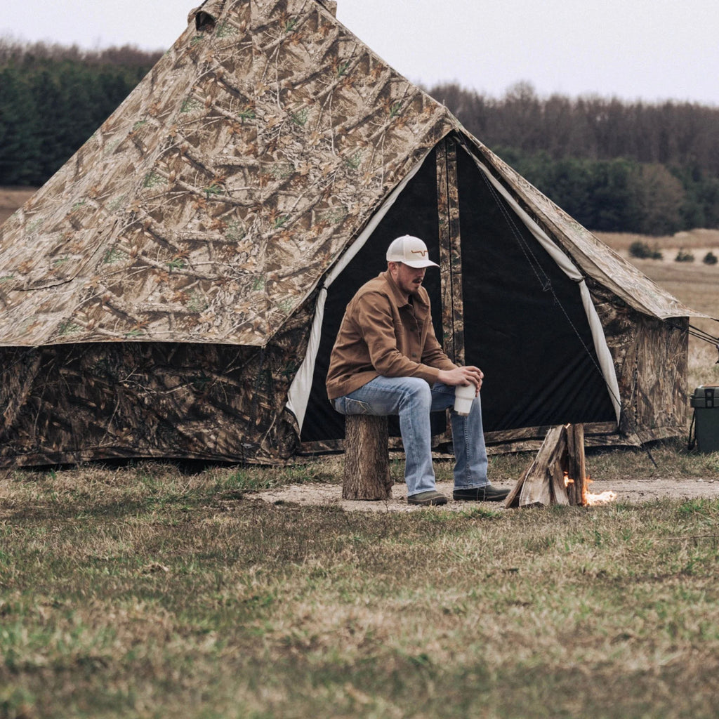 Canvas Bell Tent with Stove Jack, Water Repellent 4-Season Camp T18175