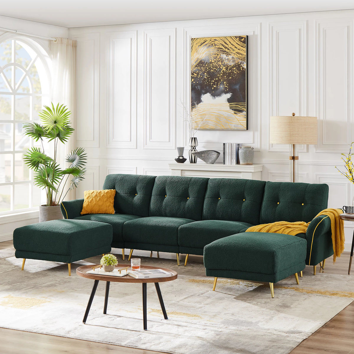 Sherpa Modular Sectional Sofa with Ottomans and Chaise R883