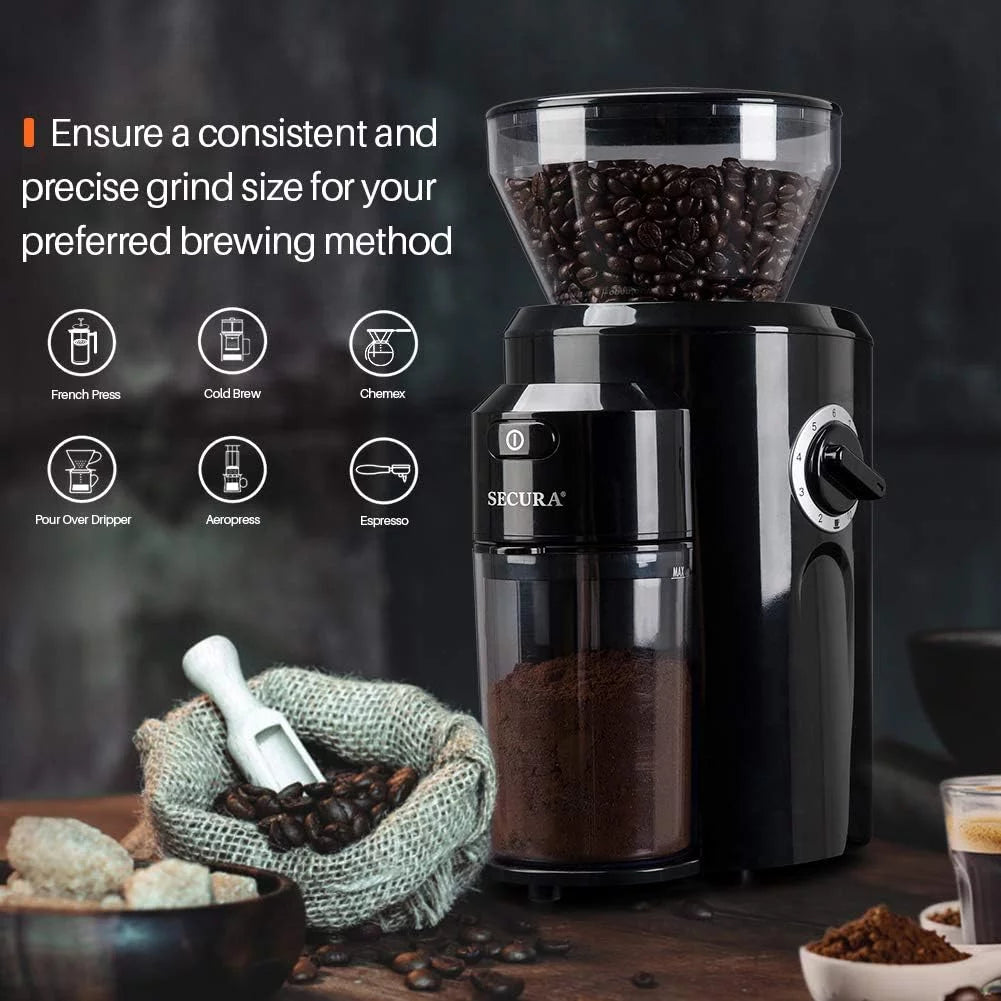 Automatic Conical Burr Coffee Grinder Black U19762