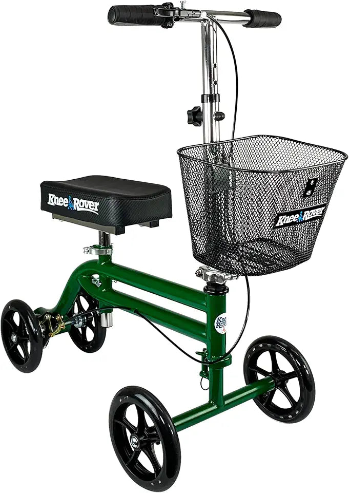 Steerable Knee Scooter Knee Walker with Basket Green L816666