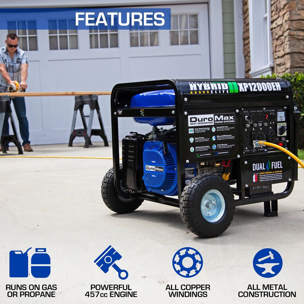 12,000 Watt Dual Fuel Portable Generator M193