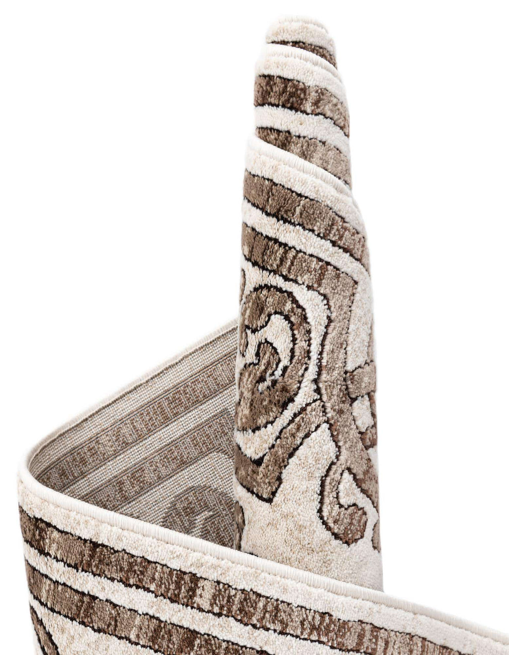 Chocolate Brown Traditional Border Rug B7004