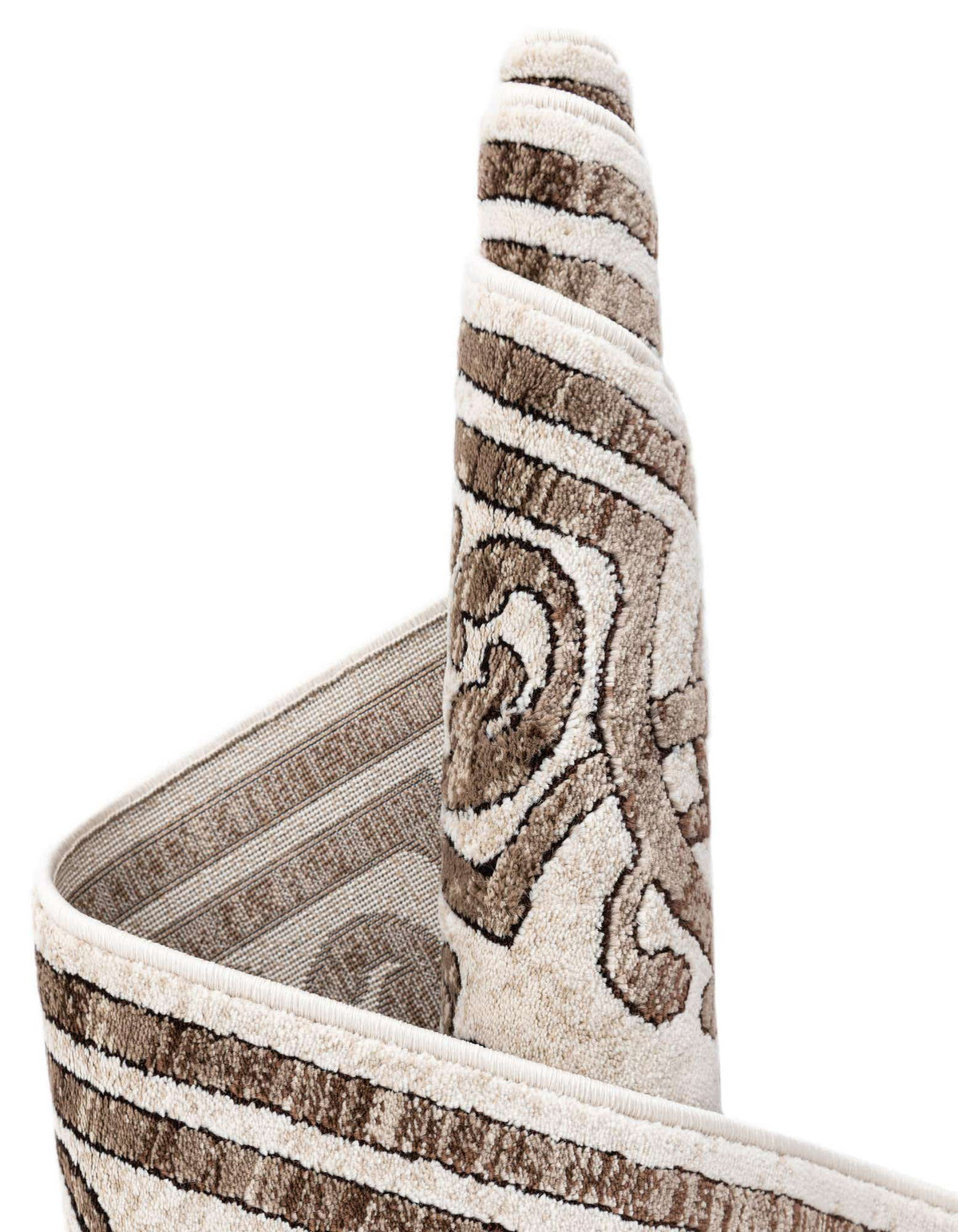 Chocolate Brown Traditional Border Rug B7004