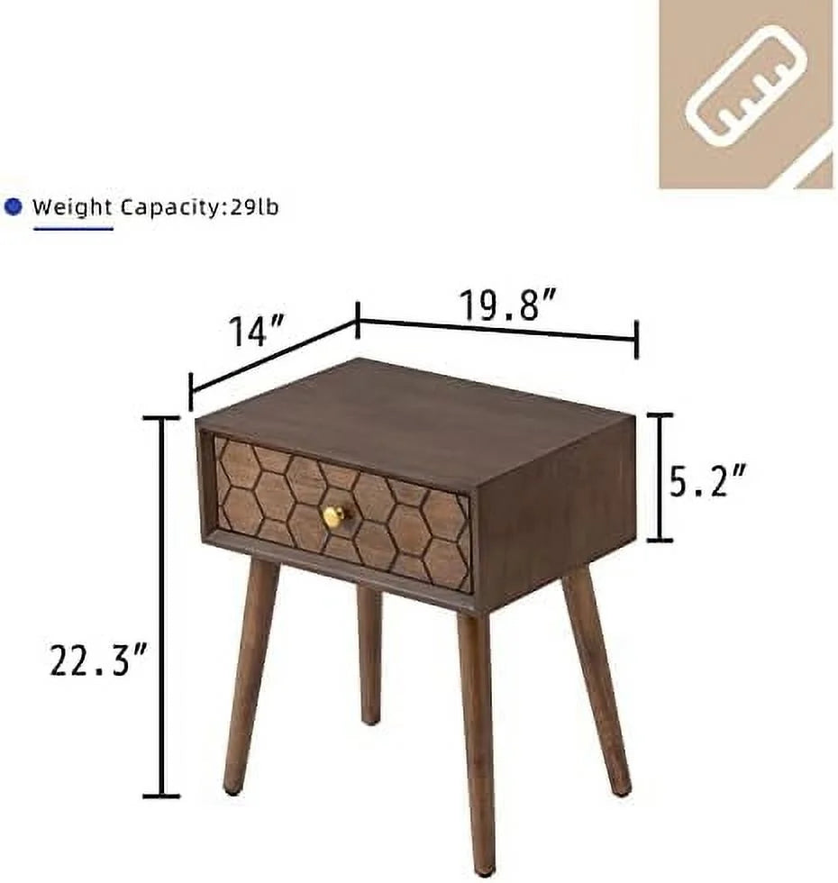 Rose Wood Brown End Table with Drawer E5925