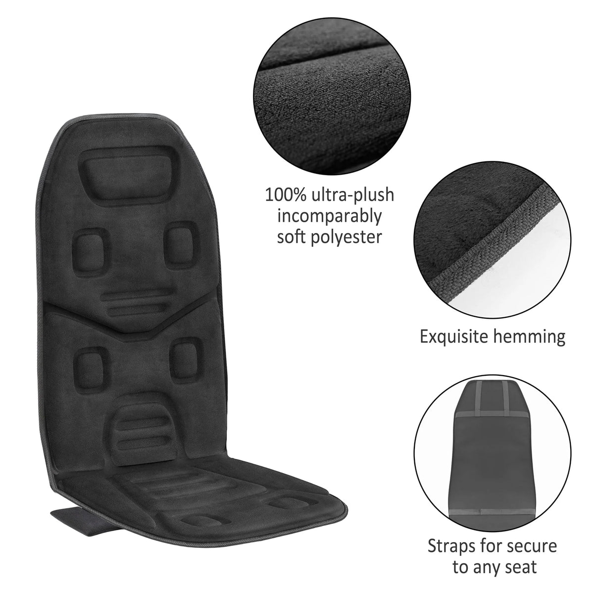 Black Heated Massage Seat Cushion C66543