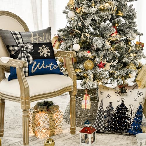 Merry Christmas Throw Pillow Covers 18 x 18 Inch Set of 4 P17107