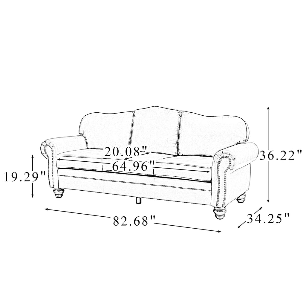 Transitional Sofa with Removable Cushions and Nailhead Trim F73594