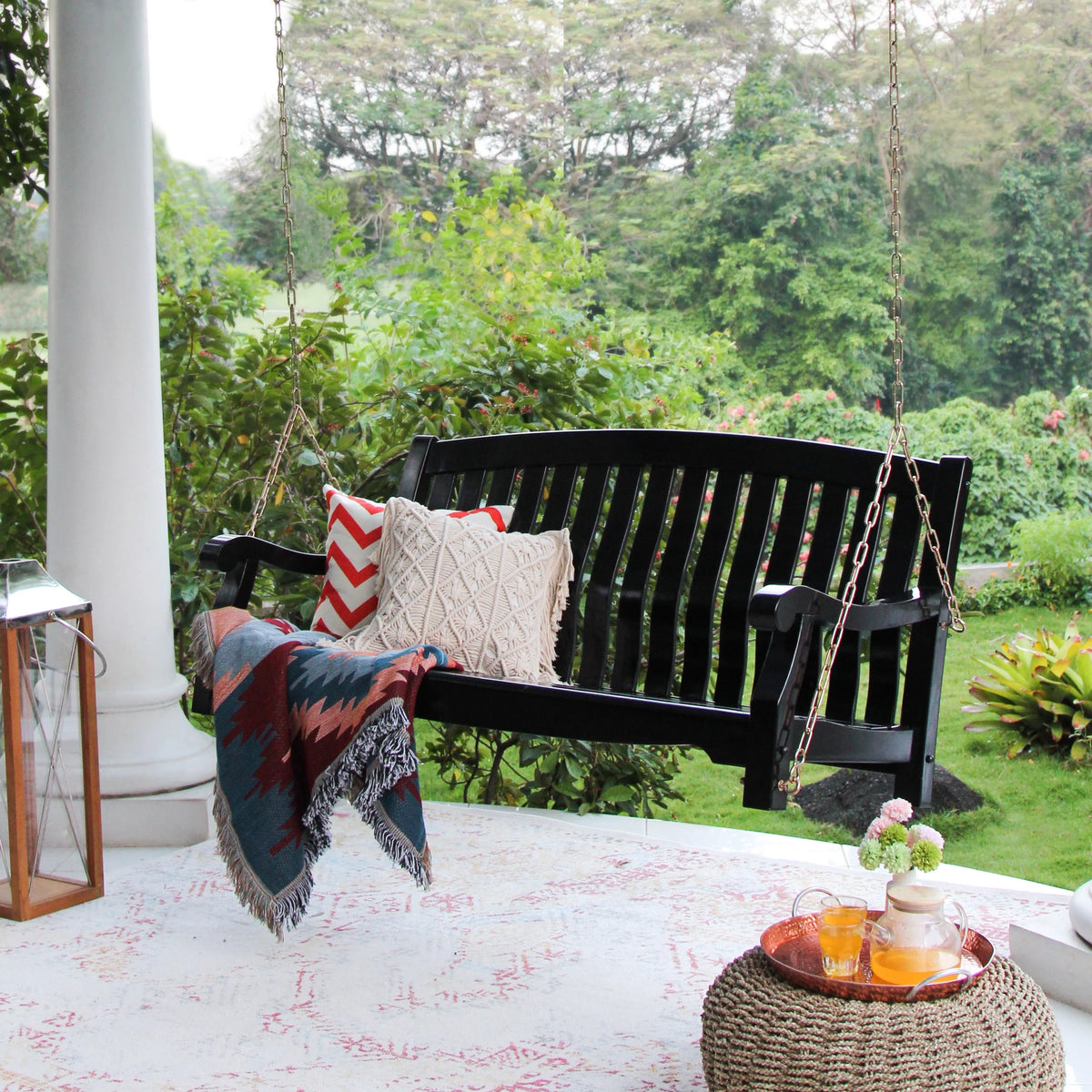 Mahogany Wood Porch Swing Z319954