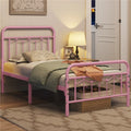 Queen Size Matte Black Metal Platform Bed Frame with Headboard and Footboard F201