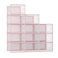 Clear Plastic Stackable Shoe Storage Boxes 12 Pack O7526