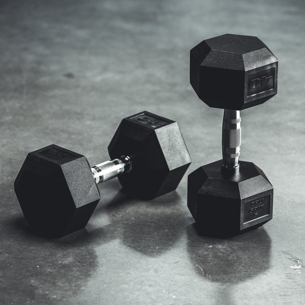 10lb Black Rubber Hex Dumbbell Pair M78540