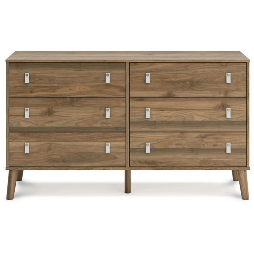 Honey Brown 6 Drawer Dresser D6565
