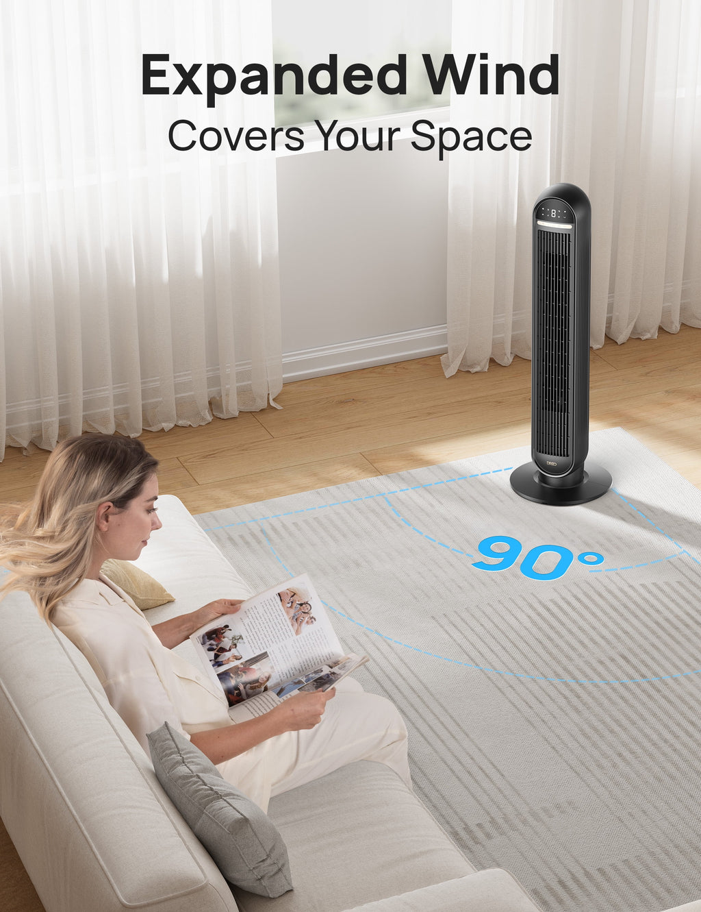 36-in Standing Tower Fan with Remote K94423