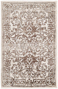 Chocolate Brown Traditional Border Rug B7004