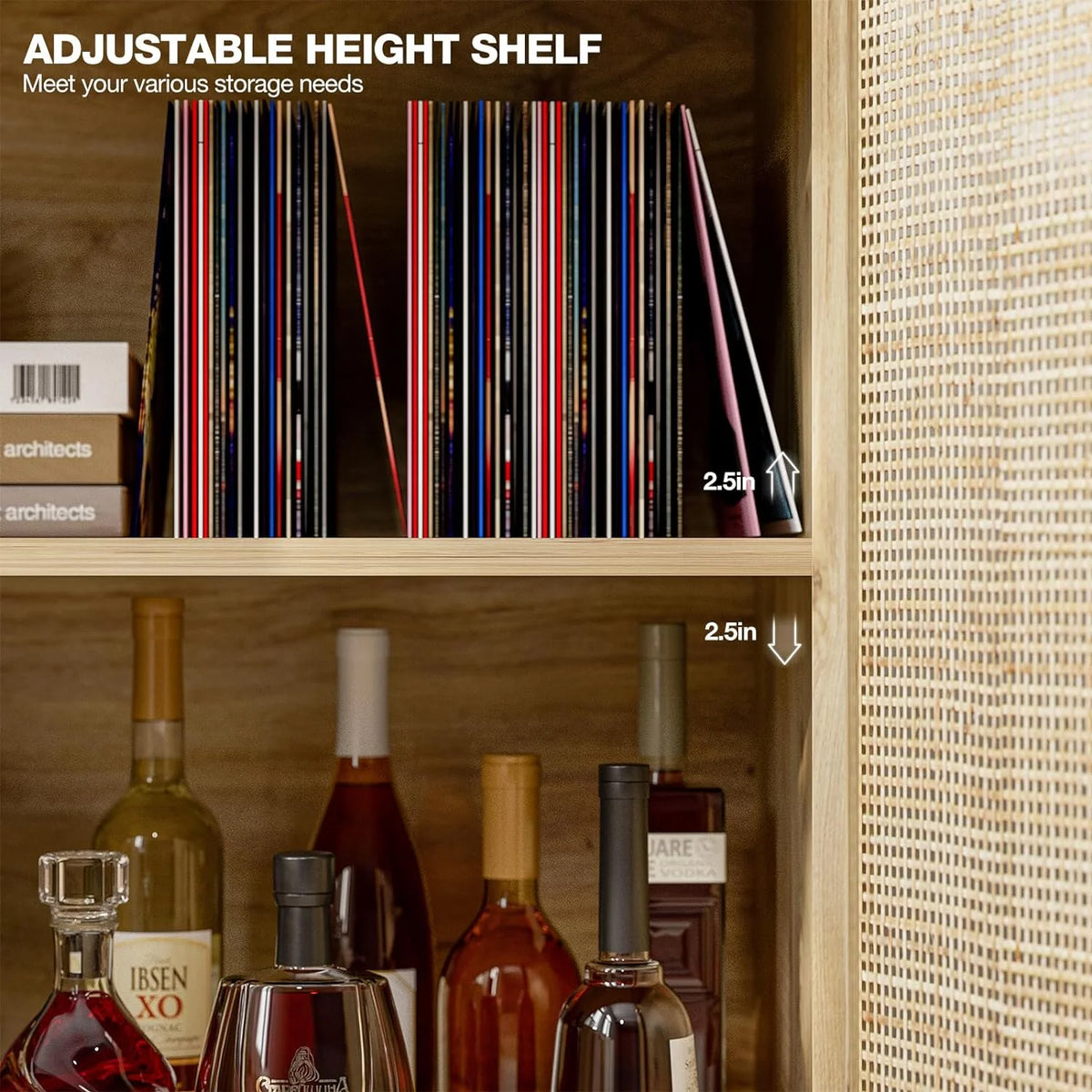 Set of 2 Rattan Sideboard Cabinet with Storage H8433
