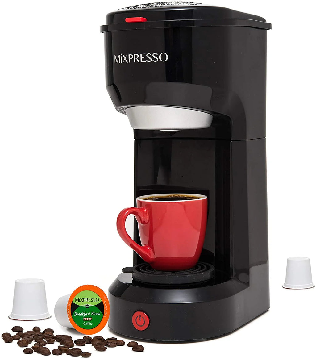 2 in 1 Single Serve Coffee Machine Black 14 Oz X7543