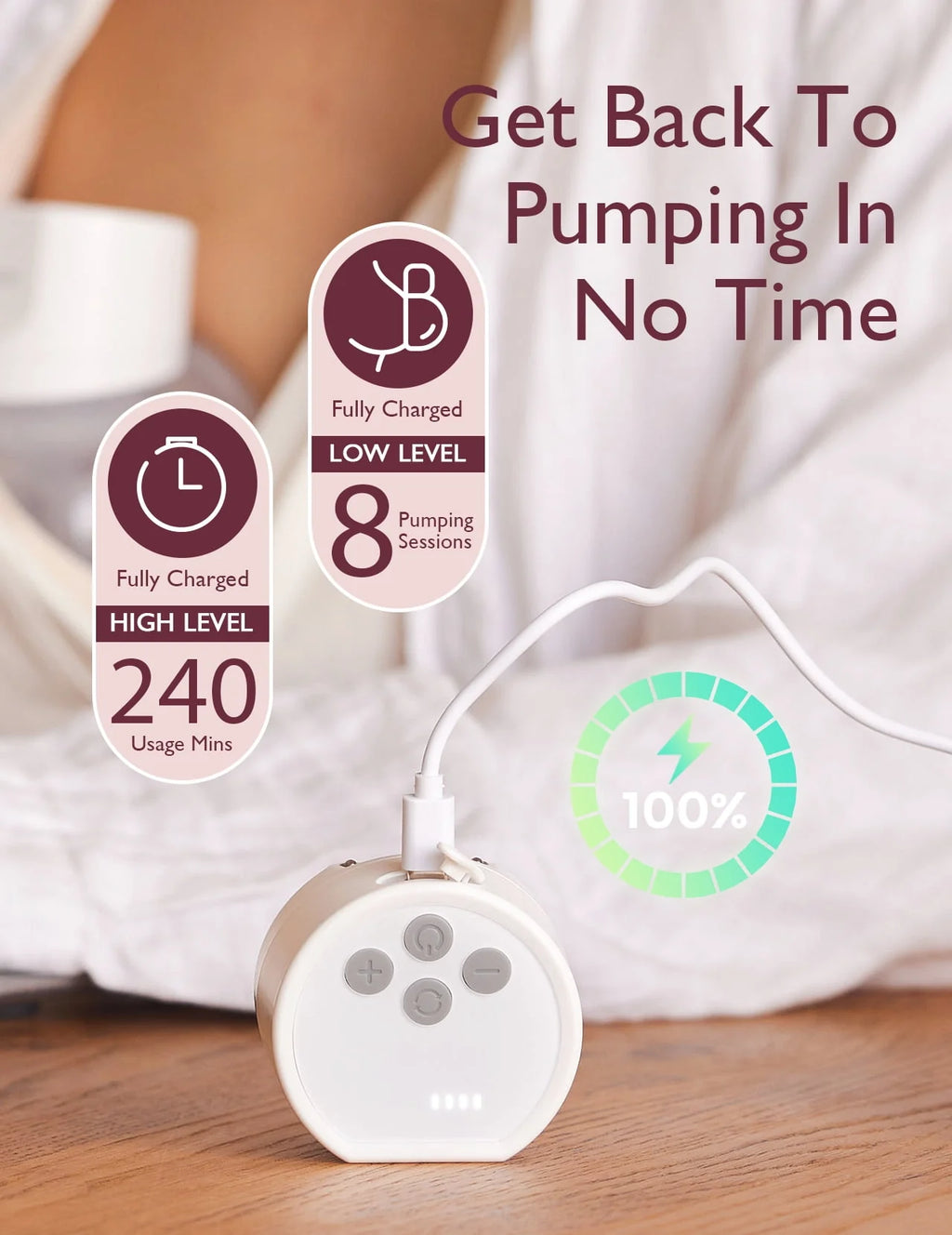 Hands Free Wearable Double Electric Breast Pump 24mm A740671