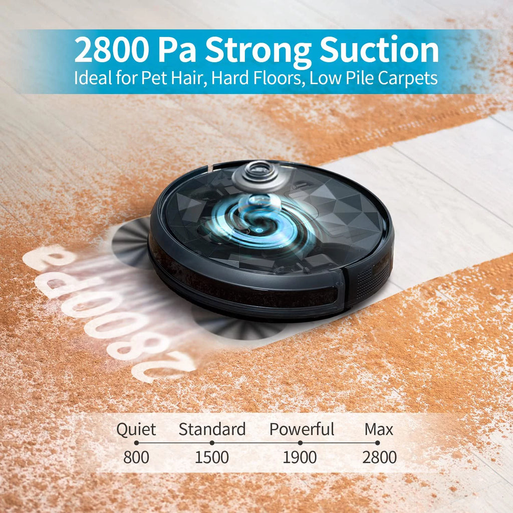 Self-Charging Robot Vacuum Cleaner 2800 Pa Black W8510
