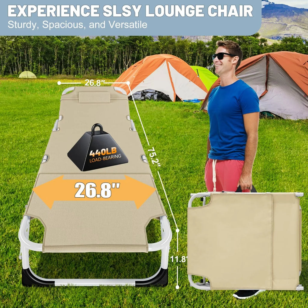 Portable Folding Lounge Chair with Pillow & Cushion G357010
