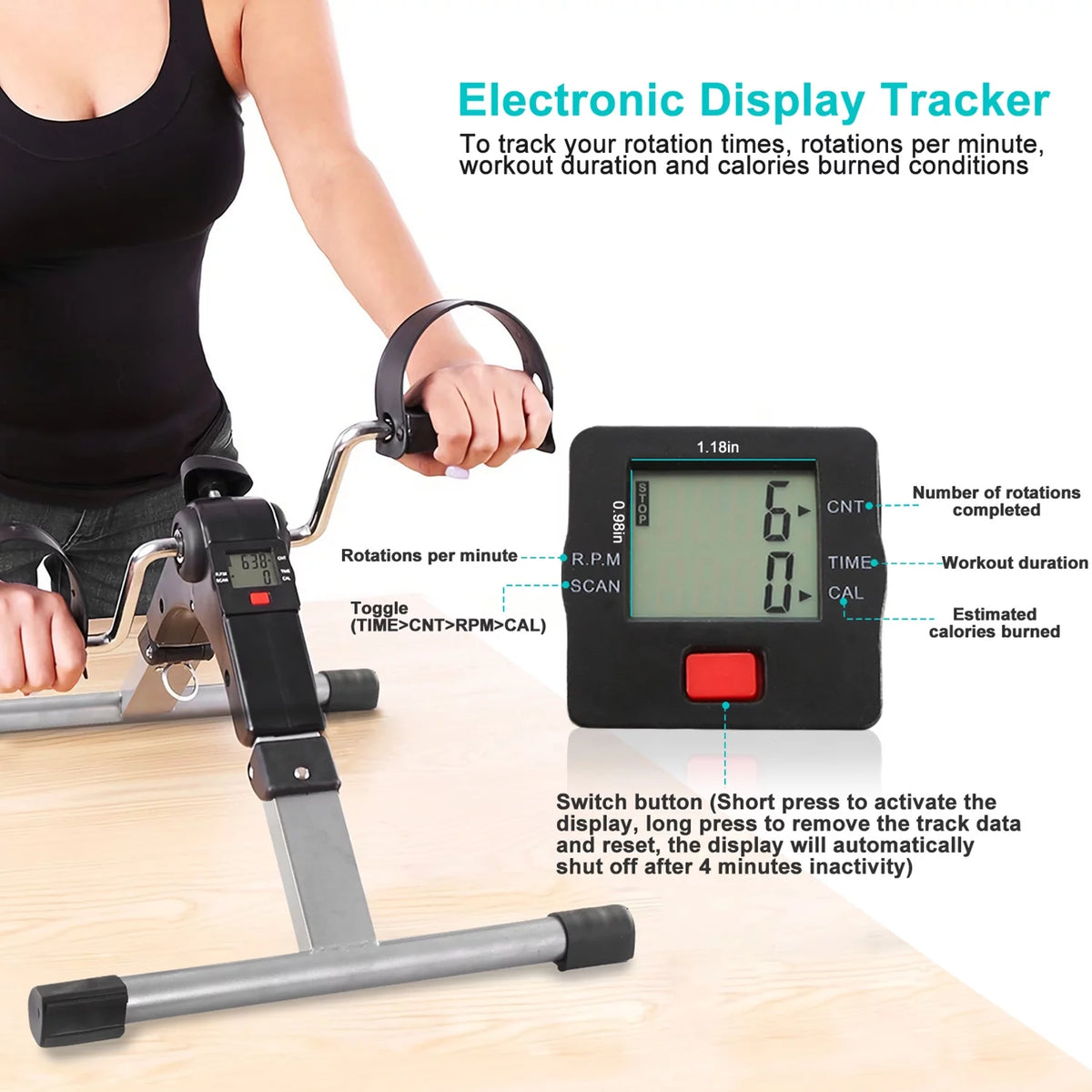Folding Stationary Exercise Bike LCD Display Black Z7663