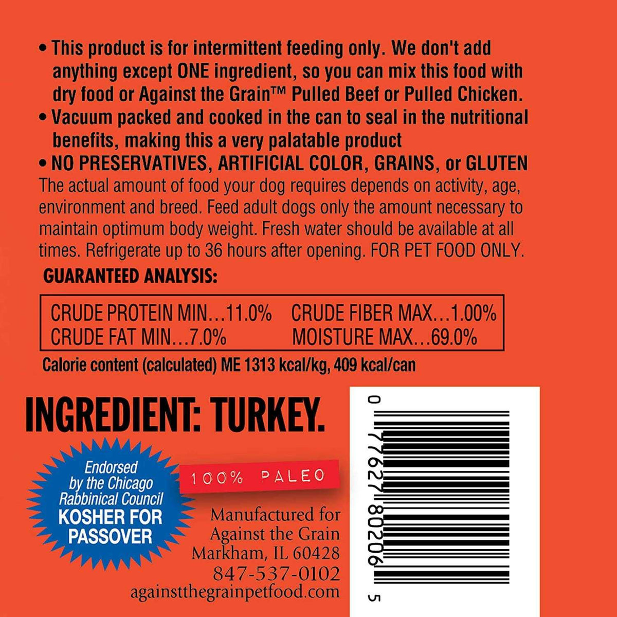 Turkey Canned Dog Food M627