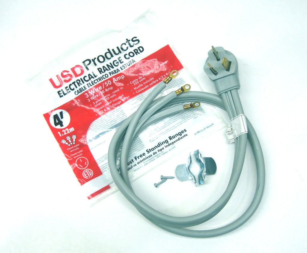 Electric Range Oven Power Cord 3 Prong 50 Amp J752