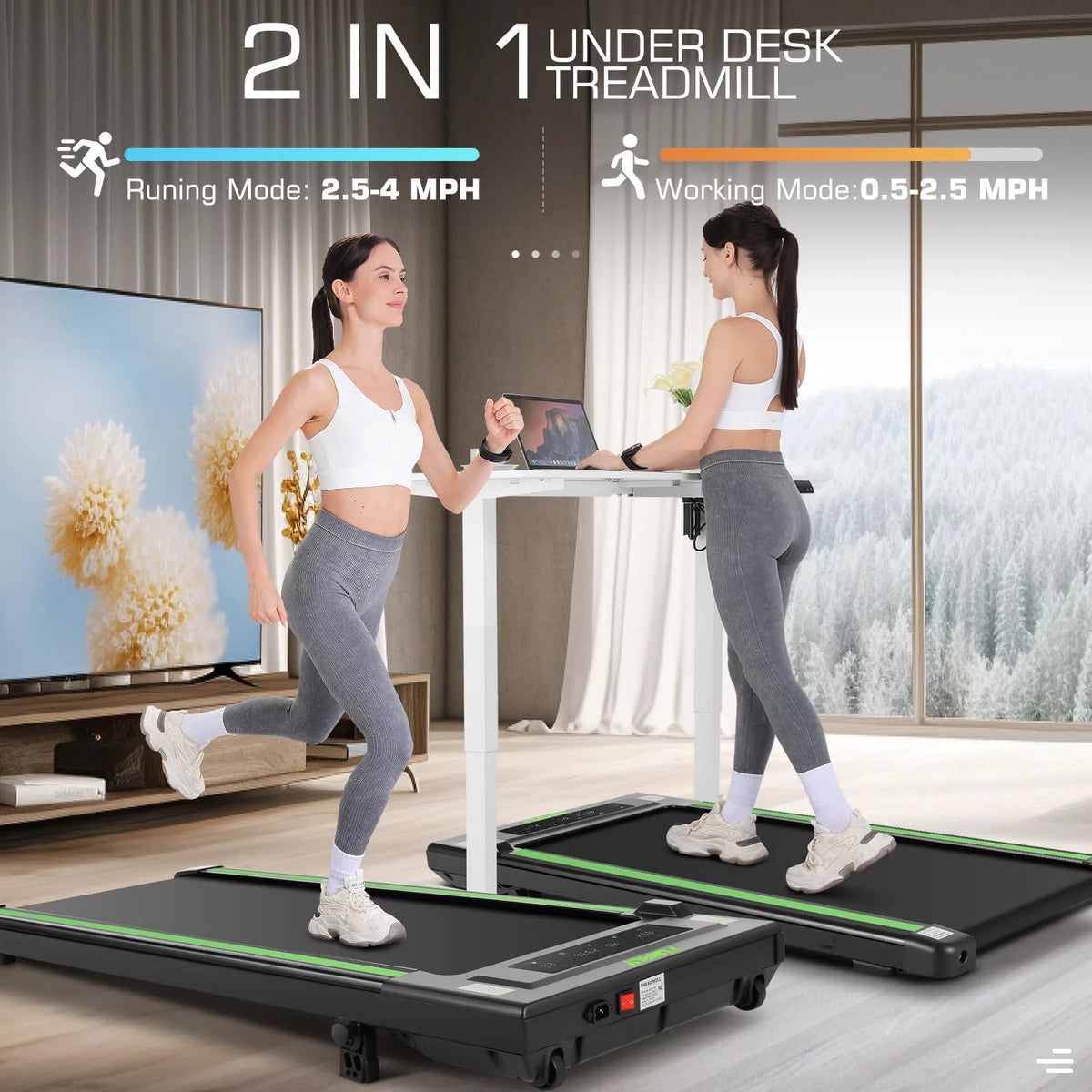 Under Desk Treadmill with Remote Control, Black S423341