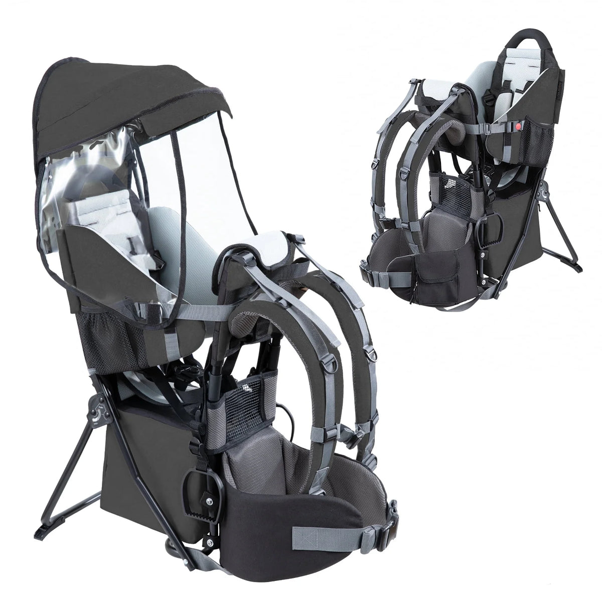 Baby Hiking Backpack Carrier, Waterproof Lightweight Black B759470